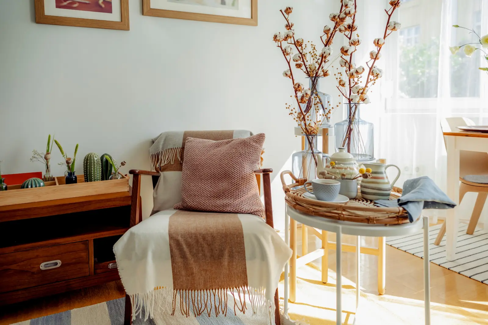 Sunlit living room where home health visits take place